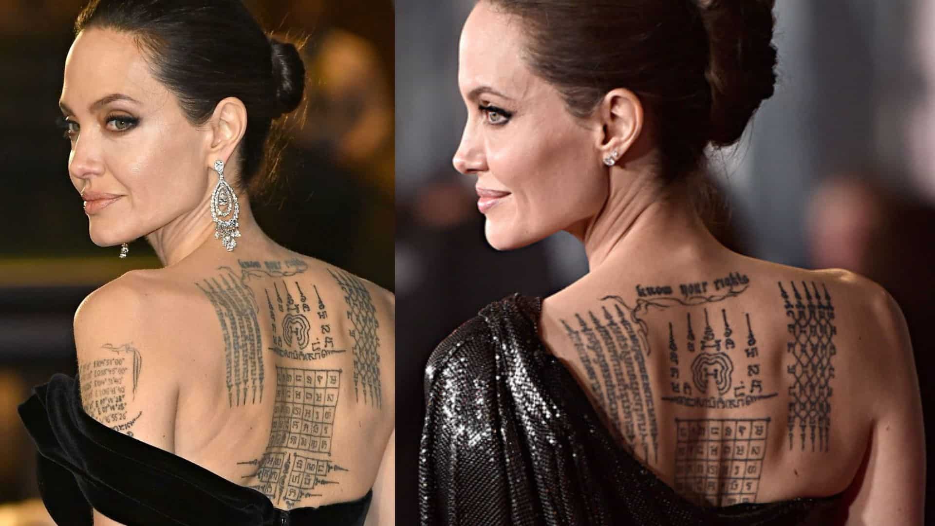 Angelina Jolie, with her bold patterns