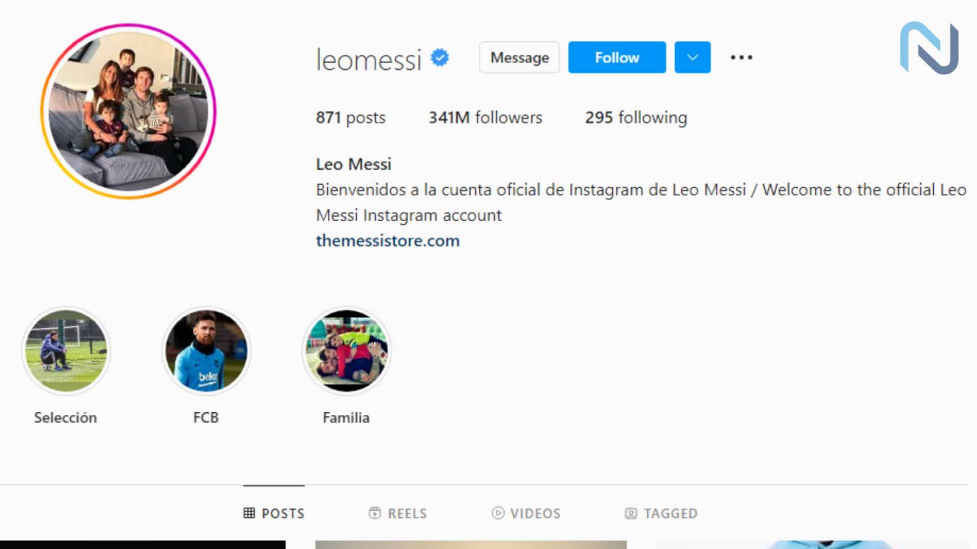 Lionel Messi Most Followed Instagram Account