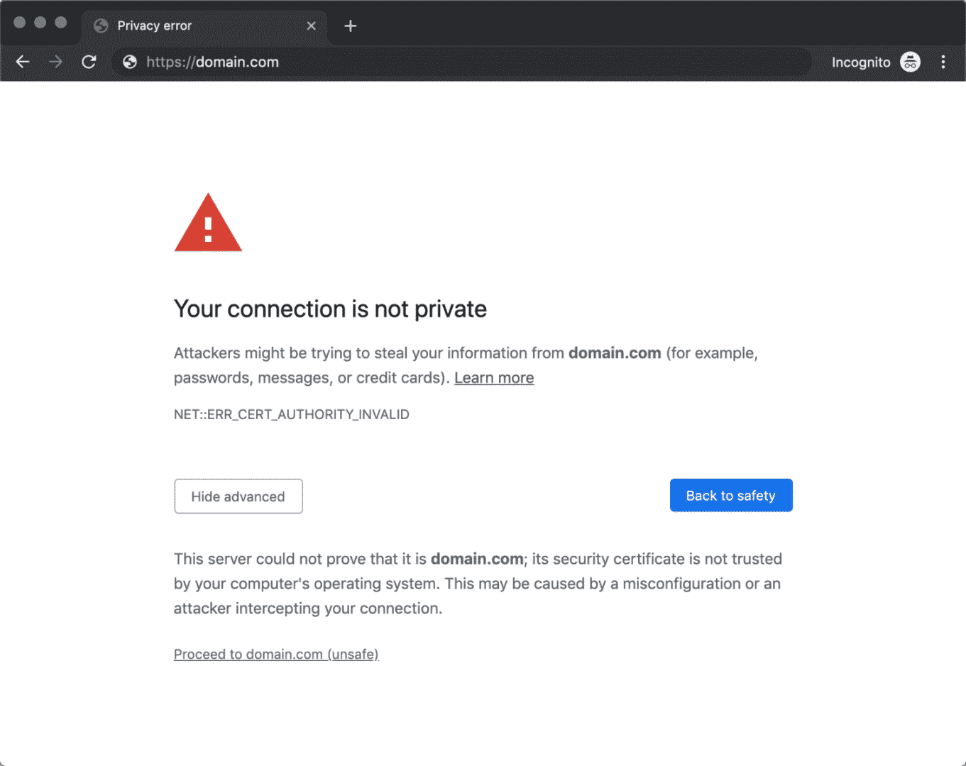 NET::ERR_CERT_AUTHORITY_INVALID